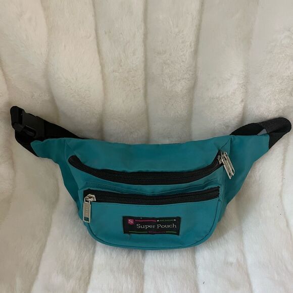 Super pouch teal blue Fanny pack/shoulder bag with adjustable strap - Picture 1 of 12